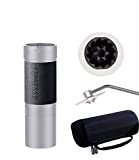 1Zpresso J-Max Manual Coffee Grinder Silver with Assembly Coated Conical Burr, Magnet Catch Cup Capacity 40g, Numerical Adjustable Finely Setting, Faster Grinding Efficiency ideal for Espresso