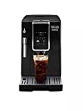 De'Longhi Dinamica Automatic Coffee & Espresso Machine, Iced-Coffee, Burr Grinder + Descaling Solution, Cleaning Brush & Bean Shaped Icecube Tray, Black, ECAM35020B