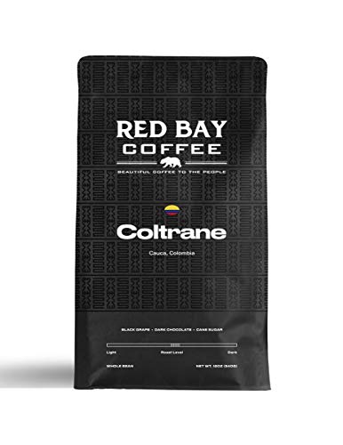 Red Bay Coffee Coltrane Colombian Whole Bean Coffee - Single Origin Coffee Beans - Colombian Coffee - Medium Roast Coffee Beans - 12oz Resealable Pouch of Specialty Coffee Beans