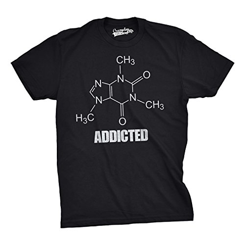 Crazy Dog T-Shirts Caffeine Addicted T Shirt Funny Organic Chemistry Compound Tee