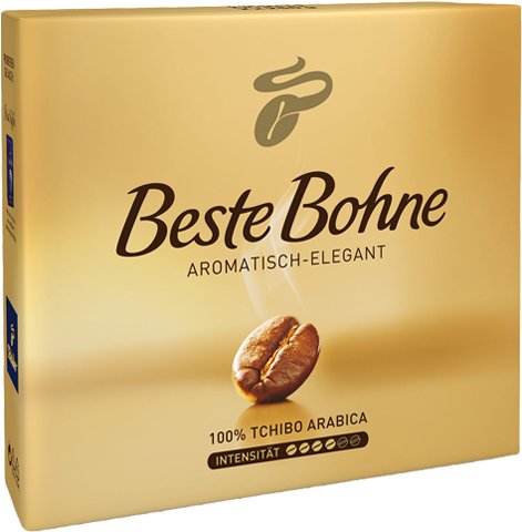 2 Packs of Tchibo Beste Bohne Ground coffee 17.6oz/500g