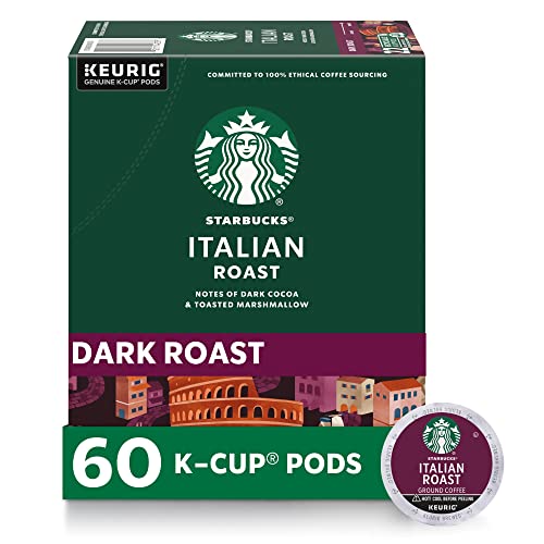 Starbucks K-Cup Coffee Pods—Dark Roast Coffee—Italian Roast for Keurig Brewers—100% Arabica—6 boxes (60 pods total)