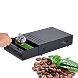 Wiyos Espresso Coffee Knock Box Drawer Stainless Steel Large Size High Bearing Capacity For Home and Business (Black)