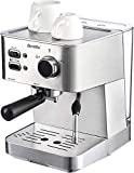 Gevi Portable Manual Espresso Machines Espresso Machines 20 Bar Fast Heating Automatic Cappuccino Coffee Maker with Foaming Milk Frother Wand for Espresso, Latte Macchiato, 1.2L Removable Water Tank, 1350W, White