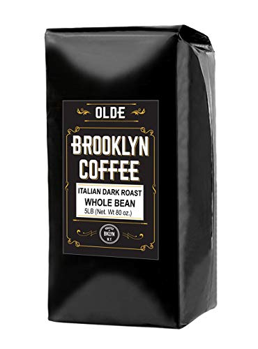 ITALIAN Dark Roast Whole bean – 5 LB Extra Strong Coffee - The World’s Strongest Coffee Beans | Classic Black Coffee, Breakfast, House Gourmet, Italian Espresso- Roasted in New York