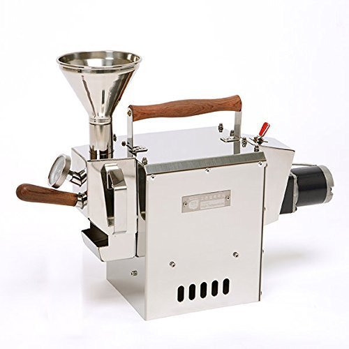 KALDI WIDE size (300g) Home Coffee Roaster Motorize Type Full Package Including Thermometer, Hopper, Probe Rod, Chaff Holder (Gas Burner Required)