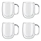 ZWILLING Sorrento Plus 4-pc Double Wall Glass , Insulated Coffee Mug, Clear
