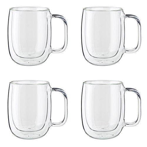 ZWILLING Sorrento Plus 4-pc Double Wall Glass , Insulated Coffee Mug, Clear