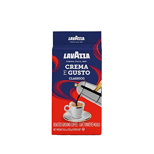 Lavazza Crema E Gusto Ground Coffee Blend, Espresso Dark Roast, 8.8 Oz Bricks (Pack of 4) Authentic Italian, Blended And Roasted in Italy, Non GMO, Value Pack, Full bodied with rich aftertaste