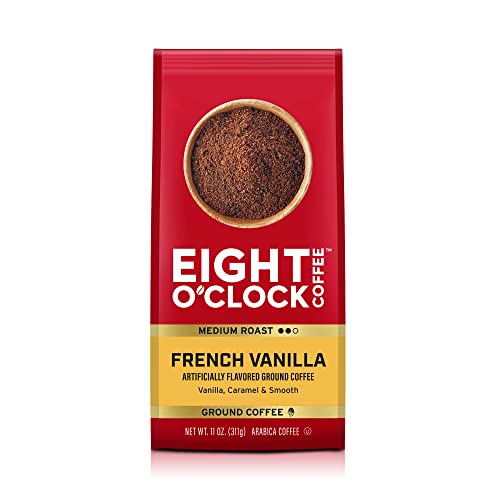 Eight O'Clock Coffee French Vanilla, Medium Roast, Ground Coffee, 100% Arabica, Kosher Certified, 11 Ounce (Pack of 6)