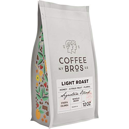 Coffee Bros, Light Roast — Whole Bean — 100% Arabica — 1 Bag (12oz) — Ethiopia & Colombia — Gourmet & Specialty