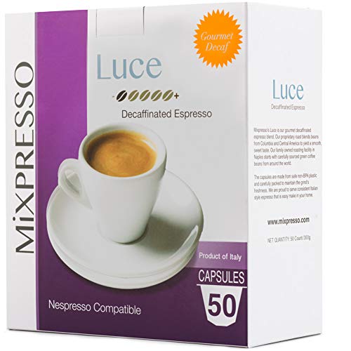 Mixpresso Coffee Espresso Capsules Compatible With Nespresso Original Brewers Single Cup Coffee Pods| 100% from Italy | Intense Roast Espresso, 50 count Coffee Capsules (Luce)