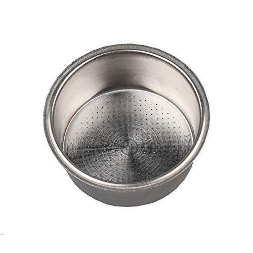 Stainless Steel Coffee Filter, Double Cup Coffee 51mm Single Wall non-pressurized Porous Filter Basket, Please check the size and shape carefully