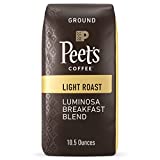 Peet’s Coffee, Light Roast Ground Coffee - Luminosa Breakfast Blend 10.5 Ounce Bag
