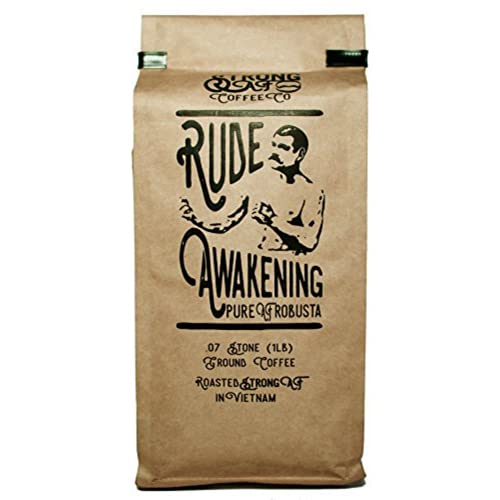 Coffee - Strong AF Coffee w/ 2x-3x Standard Caffeine - Rude Awakening Blend for French Press, Drip, Espresso (16 oz - Ground Bean)