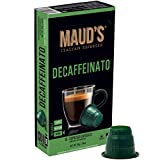 Maud's Decaffeinato Honey Decaf Dark Roast Espresso Capsules 50ct, 100% Hand-Crafted Arabica Decaf Italian Espresso Capsules, Single Serve Decaf Espresso Pods, Original Machine Nespresso Compatible