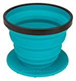 Sea to Summit X-Brew Collapsible Camping Coffee Dripper with Reusable Steel Filter, Pacific Blue