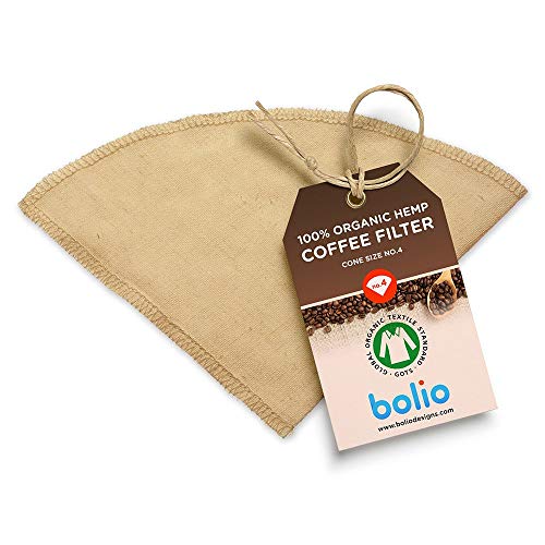 Bolio Organic Hemp Reusable Coffee Filter (1, No.4 Cone)