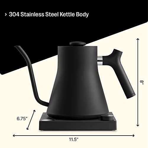 Fellow Stagg EKG Electric Gooseneck Kettle - Pour-Over Coffee and Tea Kettle - Stainless Steel Kettle Water Boiler - Quick Heating Electric Kettles for Boiling Water - Matte Black
