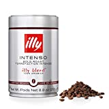 illy Intenso Whole Bean Coffee, Dark Roast, Intense, Robust and Full Flavored With Notes of Deep Cocoa, 100% Arabica Coffee, No Preservatives, 8.8 Ounce (Pack of 1)
