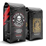 DEATH WISH COFFEE - [1 lb] and VALHALLA JAVA Odinforce Blend [12 oz] Whole Bean Coffee in a Bundle/Bulk/Gift Set | USDA Certified Organic | Arabica and Robusta Beans