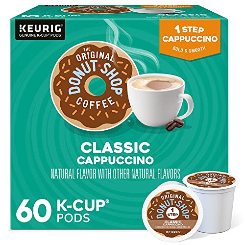 The Original Donut Shop One-Step Classic Cappuccino, Keurig Single-Serve K-Cup Pods, 60 Count