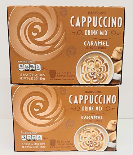 Barissimo Caramel Cappuccino Coffee Drink Mix K-Cup Compatible 2 Boxes 24 Pods