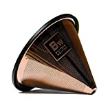 Barista Warrior Compatible for Hario V60 & Chemex Pour Over Coffee Filters - Reusable Stainless Steel- Best Coffee Maker and Bar Accessories (Copper Coated)…
