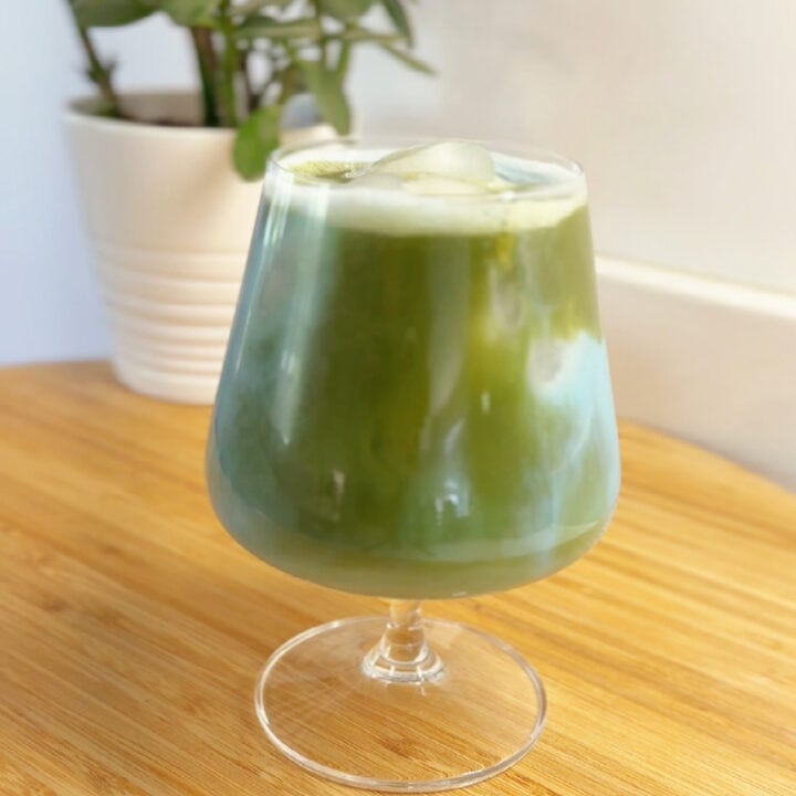 Earth Day Matcha Latte in a glass