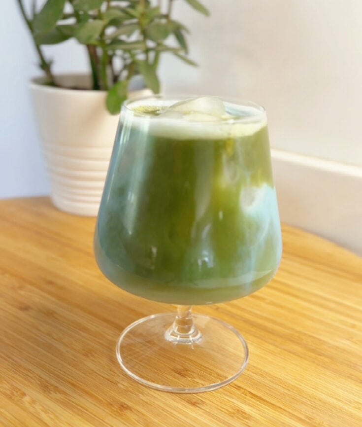 Earth Day Matcha Latte in a glass