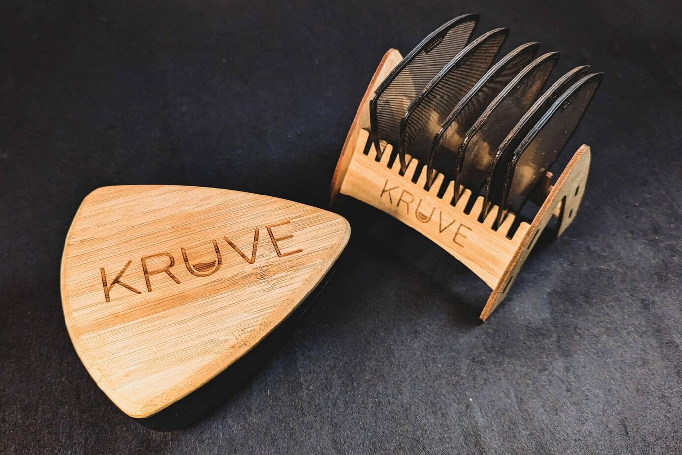 Kruve Sifter next to blade stand