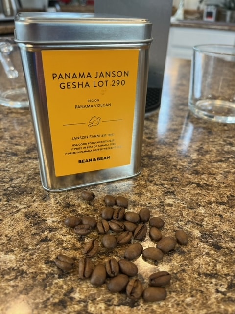 panama gesha and coffee beans
