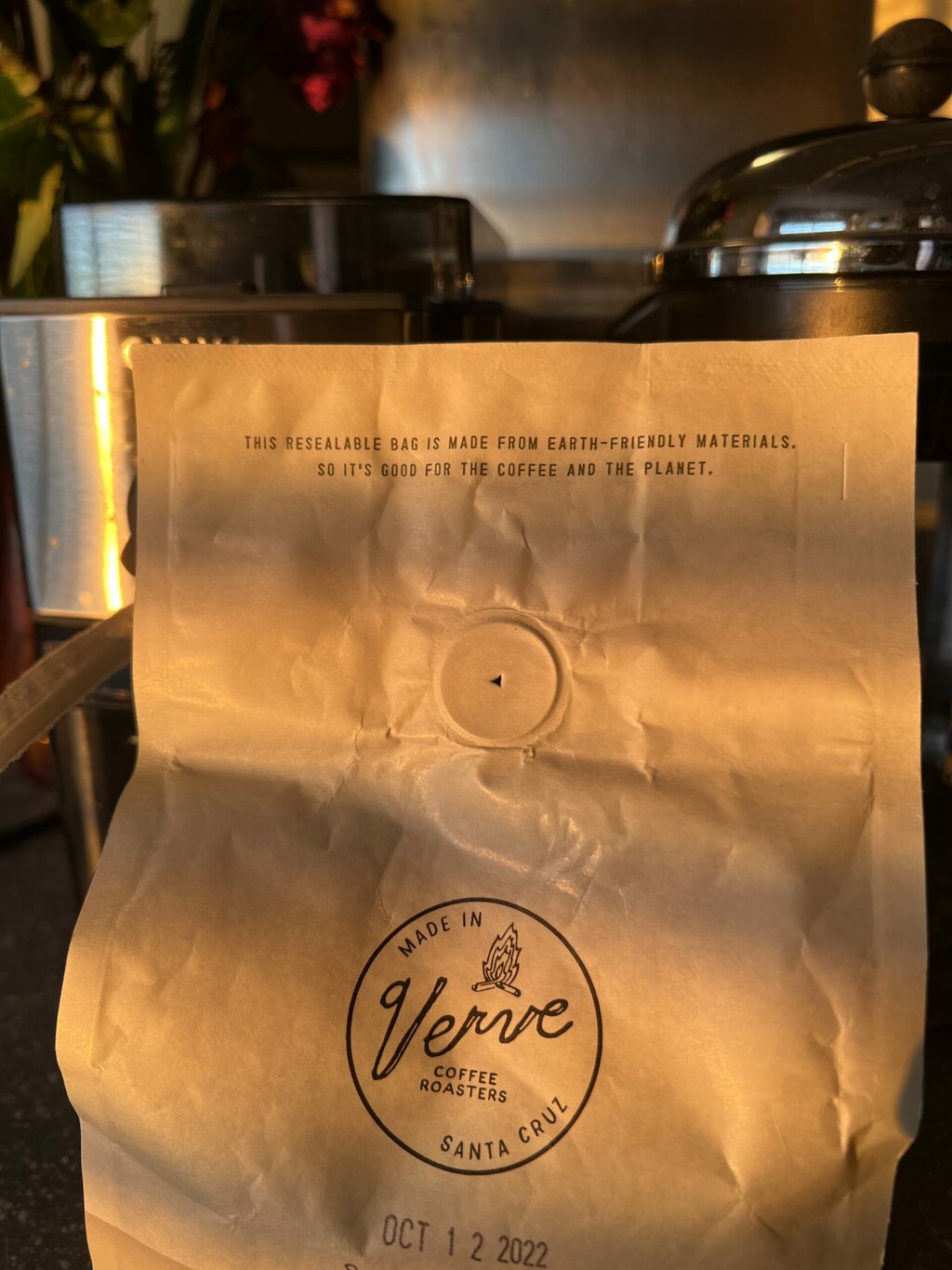 resealable Verve Coffee bag